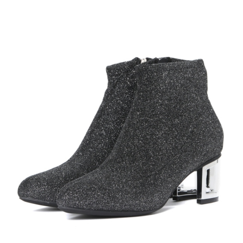 Glitter ankle boots